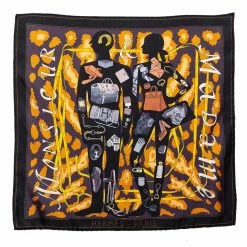 Hermes Hermès Black Monsieur Et Madame Silk Gavroche Scarf For Women