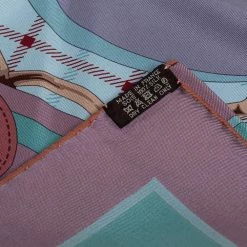 Hermes Hermès Pale Blue Tatersale Silk Scarf For Women -Deals Hermes Store luxury women hermes used accessories p441569 005