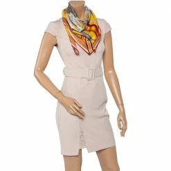 Hermes Hermès Yellow Concours D'Etriers Silk Scarf For Women -Deals Hermes Store luxury women hermes used accessories p441666 002