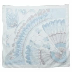 Hermes Hermès Pearl White Brazil Detail Silk Scarf For Women