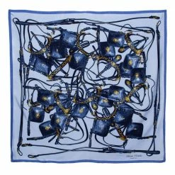 Hermes Hermès Blue Brides Rebelles Silk Scarf For Women