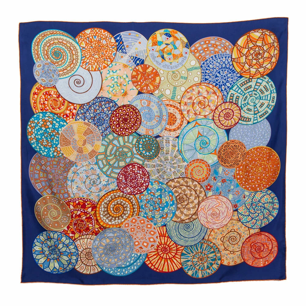 Hermes Hermès Multicolor Rêves D'Escargots Silk Scarf For Women 3 Hermes Hermès Multicolor Rêves D'Escargots Silk Scarf For Women
