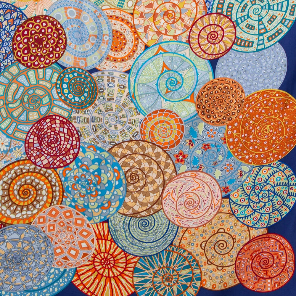 Hermes Hermès Multicolor Rêves D'Escargots Silk Scarf For Women 5 Hermes Hermès Multicolor Rêves D'Escargots Silk Scarf For Women - Image 3