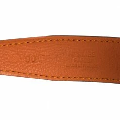 Hermes Cacao/Orange Box Calf And Togo Leather Mini Constance Reversible Belt 90CM For Women -Deals Hermes Store luxury women hermes used accessories p446480 007