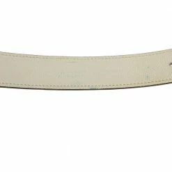 Hermes White/Natural Chamonix And Epsom Leather H Gris Moyen Reversible Belt 90CM For Women -Deals Hermes Store luxury women hermes used accessories p446488 005