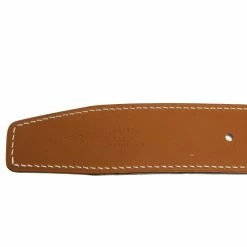 Hermes White/Natural Chamonix And Epsom Leather H Gris Moyen Reversible Belt 90CM For Women -Deals Hermes Store luxury women hermes used accessories p446488 006