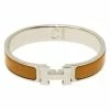 Hermes Clic Clac H Yellow Enamel Palladium-Plated Bracelet For Women