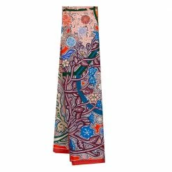 Hermes Multicolor Printed Cashmere & Silk L'arbre Du Vent Scarf For Women