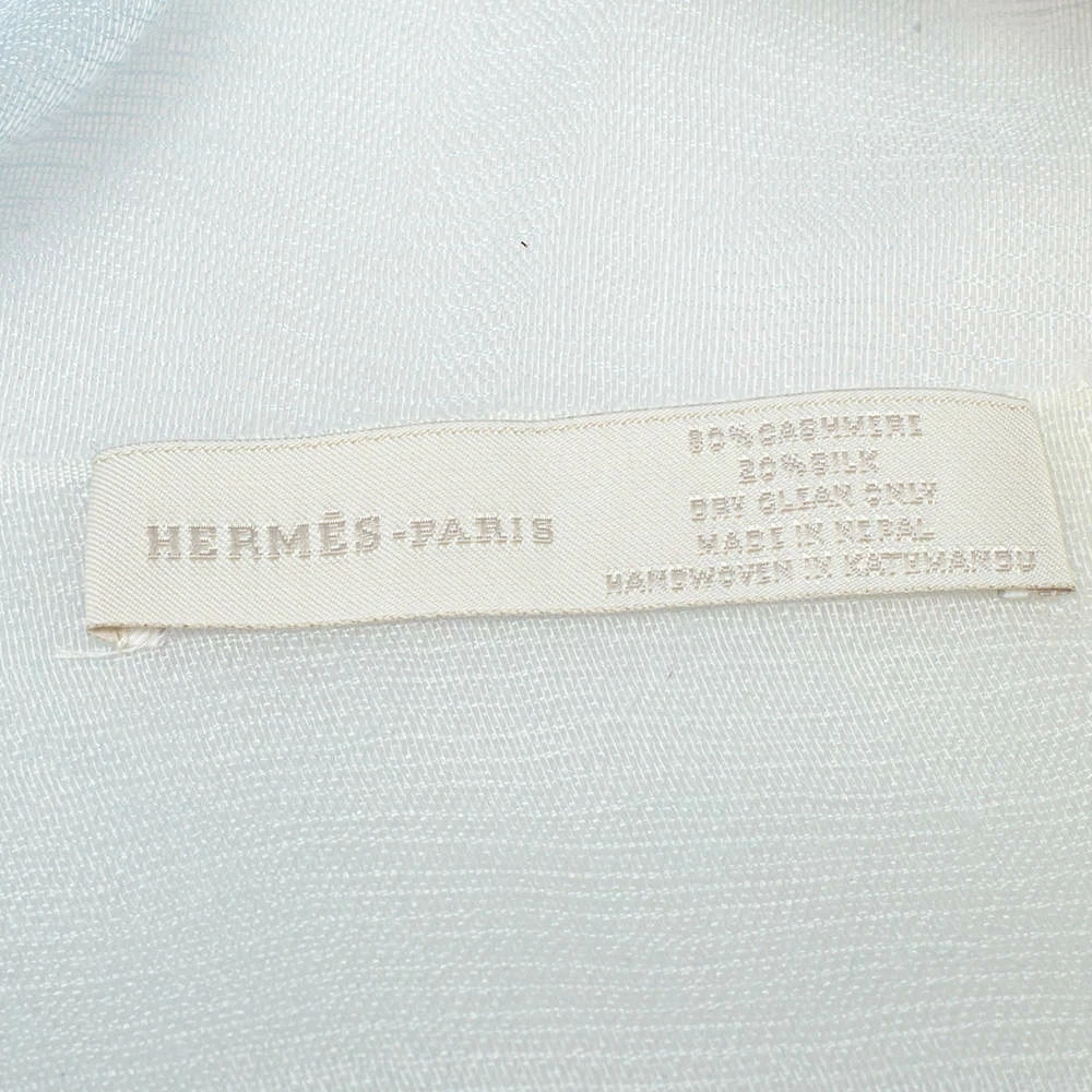 Hermes Yellow & Blue Plume Sunrise Cashmere Silk Stole For Women 6 Hermes Yellow & Blue Plume Sunrise Cashmere Silk Stole For Women - Image 4