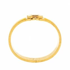 Hermes Hermès Clic H Yellow Enamel Gold Plated Narrow Bracelet PM For Women -Deals Hermes Store luxury women hermes used accessories p451982 004