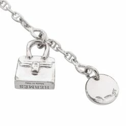 Hermes Hermès Mini Birkin Amulette Sterling Silver Bracelet ST For Women -Deals Hermes Store luxury women hermes used accessories p454573 004