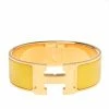 Hermes Hermès Clic Clac H Yellow Enamel Gold Plated Wide Bracelet PM For Women -Deals Hermes Store luxury women hermes used accessories p456938 001