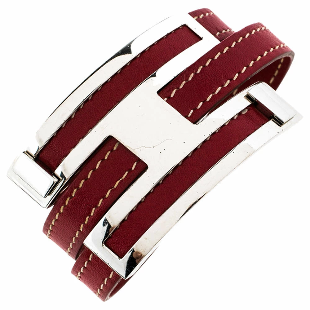 Hermes Hermès Rouge Garance Chamonix Leather Pousse Pousse Bracelet For Women 5 Hermes Hermès Rouge Garance Chamonix Leather Pousse Pousse Bracelet For Women - Image 3