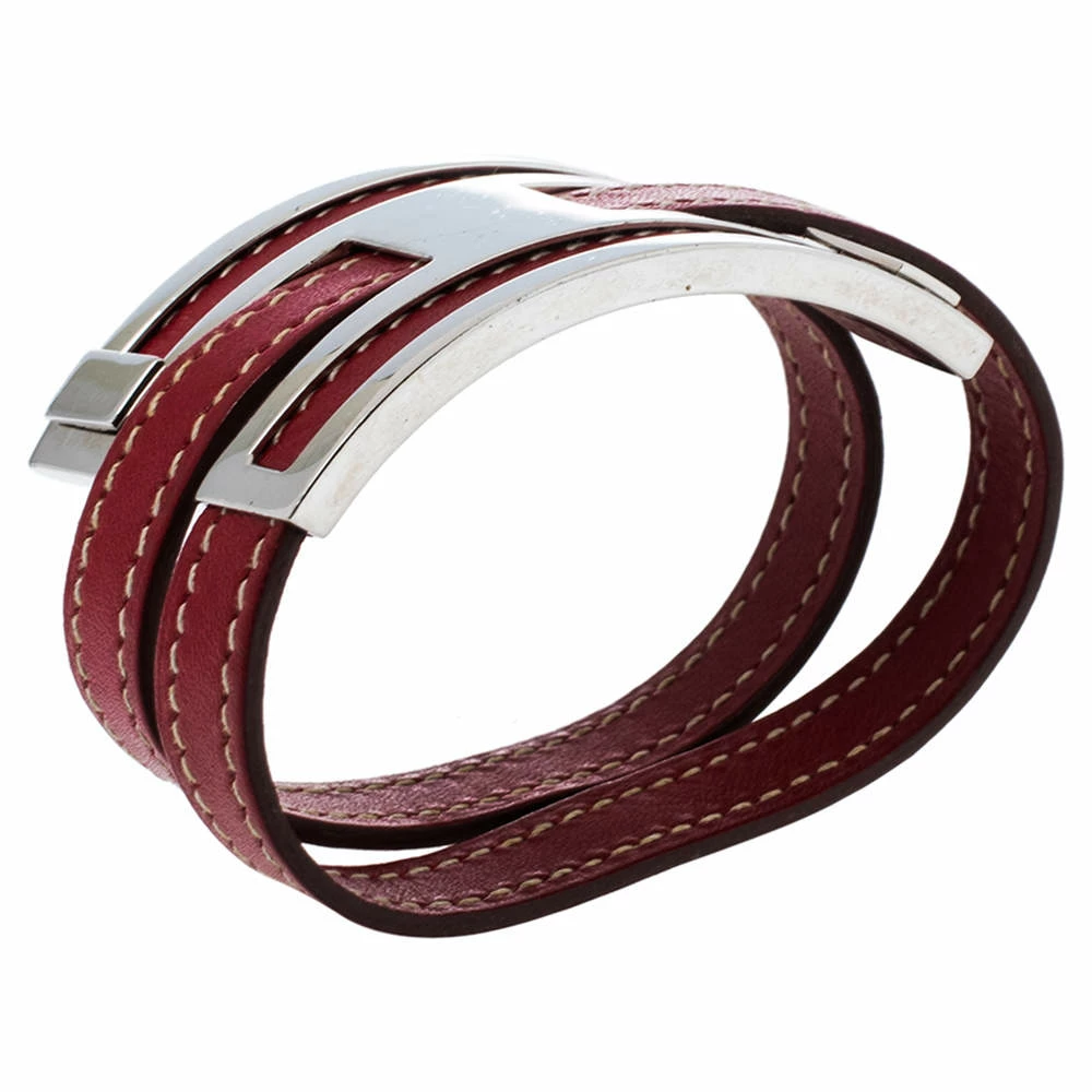 Hermes Hermès Rouge Garance Chamonix Leather Pousse Pousse Bracelet For Women 4 Hermes Hermès Rouge Garance Chamonix Leather Pousse Pousse Bracelet For Women - Image 2