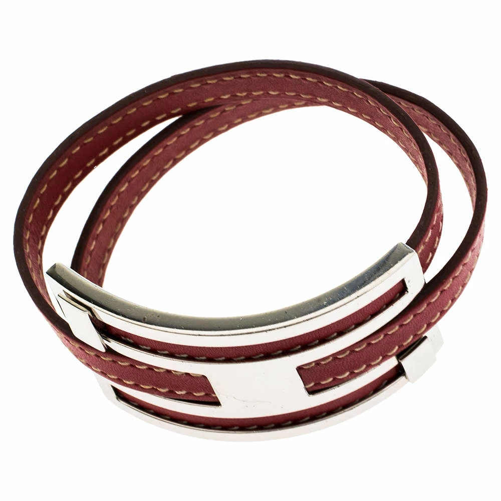 Hermes Hermès Rouge Garance Chamonix Leather Pousse Pousse Bracelet For Women 7 Hermes Hermès Rouge Garance Chamonix Leather Pousse Pousse Bracelet For Women - Image 5