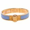 Hermes Charniere Uni Gold Plated Lavender Enamel Hinged Bracelet S For Women -Deals Hermes Store luxury women hermes used accessories p457305 009