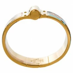 Hermes Gold Plated Merveilleuses Lanternes Enamel Hinged Bracelet S For Women -Deals Hermes Store luxury women hermes used accessories p457314 008