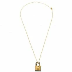 Hermes Hermès Gold Plated Black Leather Small O'Kelly Pendant Necklace For Women -Deals Hermes Store luxury women hermes used accessories p457317 1624700224 004