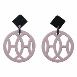 Hermes Hava Buffalo Horn And Lacquered Wood Earrings For Women