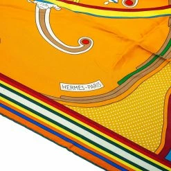 Hermes Multicolor Washington's Carriage Detail Washed Silk Square Scarf For Women -Deals Hermes Store luxury women hermes used accessories p457727 002