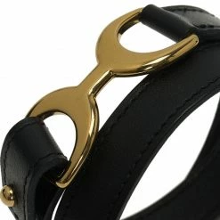 Hermes Baby Pavene Black Chamonix Calfskin Leather Gold-Plated Bracelet For Women 14 Hermes Baby Pavene Black Chamonix Calfskin Leather Gold-Plated Bracelet For Women -Deals Hermes Store luxury women hermes used accessories p45779 005