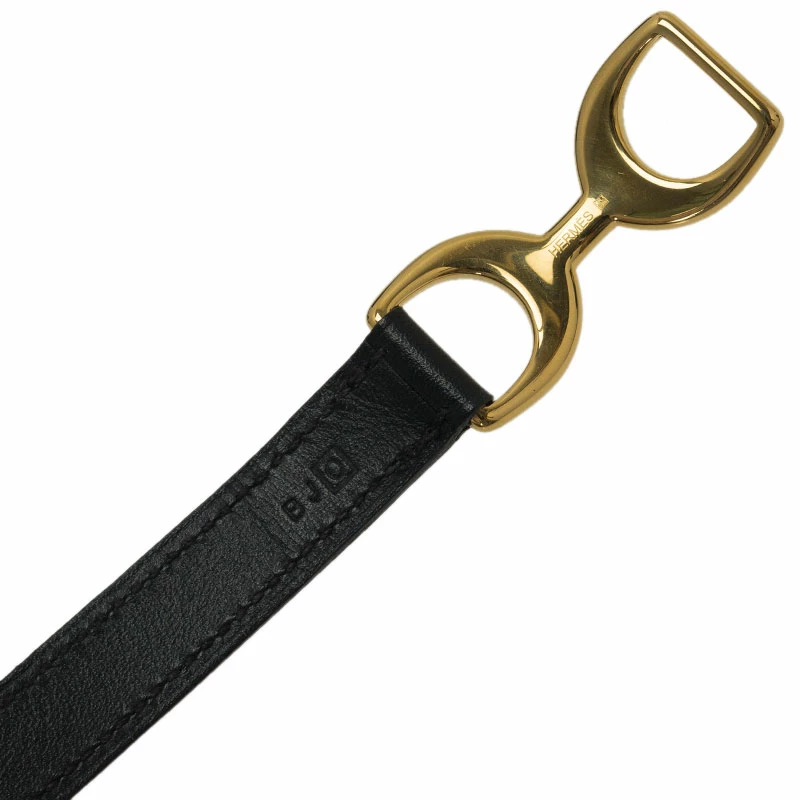 Hermes Baby Pavene Black Chamonix Calfskin Leather Gold-Plated Bracelet For Women 8 Hermes Baby Pavene Black Chamonix Calfskin Leather Gold-Plated Bracelet For Women - Image 6