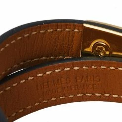 Hermes Hermès Black Leather Rivale Double Tour Bracelet S For Women -Deals Hermes Store luxury women hermes used accessories p458019 001