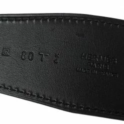 Hermes Black/Gris Etain Epsom/Chamonix Leather Constance Belt Strap 80 CM For Women -Deals Hermes Store luxury women hermes used accessories p458972 003