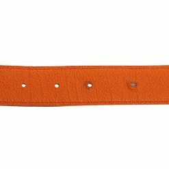 Hermes Orange/Noir Epsom And Box Leather Constance Reversible Belt 100 CM For Women -Deals Hermes Store luxury women hermes used accessories p460801 007
