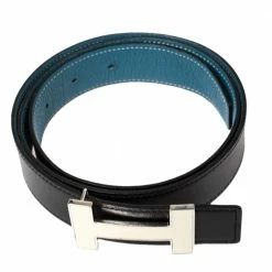 Hermes Noir/Bleu Jeans Chamonix And Togo Leather Constance Reversible Belt 90 CM For Women -Deals Hermes Store luxury women hermes used accessories p463664 005