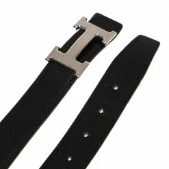 Hermes Noir/Gold Chamonix And Togo Leather Constance Reversible Belt 85 CM For Women -Deals Hermes Store luxury women hermes used accessories p463666 002