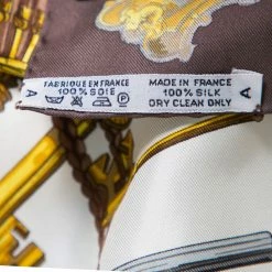 Hermes Brown Key Print Silk Twill Square Scarf For Women -Deals Hermes Store luxury women hermes used accessories p468223 001