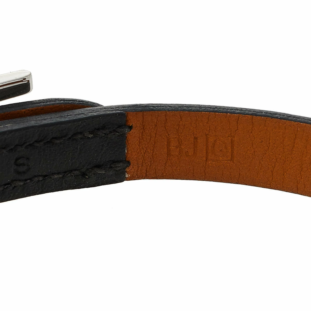 Hermes Hermès Hapi 3 Black Leather Palladium Plated Wrap Bracelet S For Women 8 Hermes Hermès Hapi 3 Black Leather Palladium Plated Wrap Bracelet S For Women - Image 6