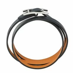 Hermes Hermès Hapi 3 Black Leather Palladium Plated Wrap Bracelet S For Women 13 Hermes Hermès Hapi 3 Black Leather Palladium Plated Wrap Bracelet S For Women -Deals Hermes Store luxury women hermes used accessories p470392 008