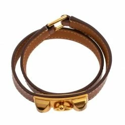 Hermes Hermès Brown Leather Rivale Double Tour Bracelet M For Women -Deals Hermes Store luxury women hermes used accessories p470609 1626760275 007