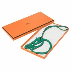 Hermes Green Leather Paddock Cheval Horse Bag Charm For Women -Deals Hermes Store luxury women hermes used accessories p471314 004