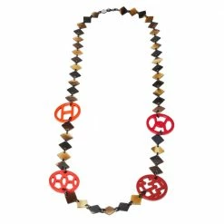 Hermes Hermès Brown Horn & Lacquered Lena Necklace For Women