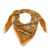 Hermes Orange Floral Silk Scarf For Women -Deals Hermes Store luxury women hermes used accessories p47271 001