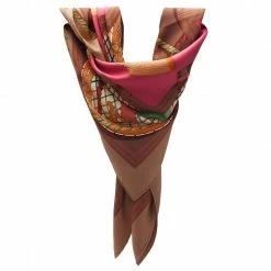 Hermes Brown Grande Tenue Silk Scarf For Women -Deals Hermes Store luxury women hermes used accessories p47275 003