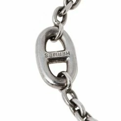 Hermes Hermès Farandole Sterling Silver Chain Link Toggle Bracelet LG For Women -Deals Hermes Store luxury women hermes used accessories p474441 001