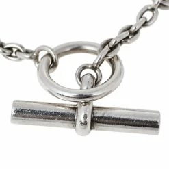 Hermes Hermès Farandole Sterling Silver Chain Link Toggle Bracelet LG For Women -Deals Hermes Store luxury women hermes used accessories p474441 002
