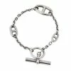 Hermes Hermès Farandole Sterling Silver Chain Link Toggle Bracelet LG For Women -Deals Hermes Store luxury women hermes used accessories p474441 006
