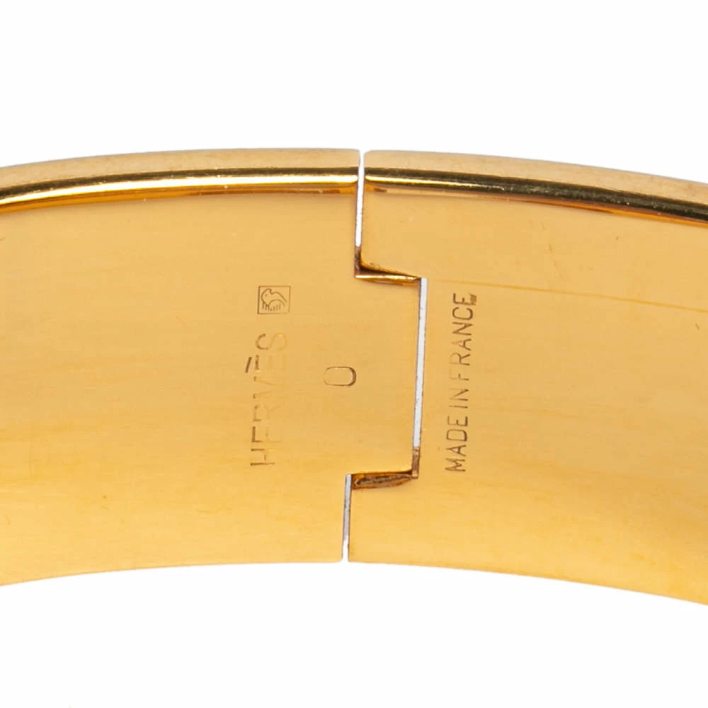 Hermes Hermès Clic Clac H Brown Enamel Gold Plated Wide Bracelet PM For Women 9 Hermes Hermès Clic Clac H Brown Enamel Gold Plated Wide Bracelet PM For Women - Image 7