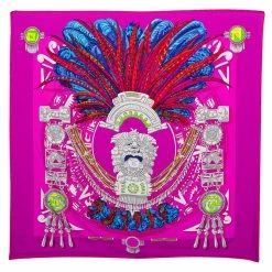 Hermes Purple Mexique Silk Scarf For Women