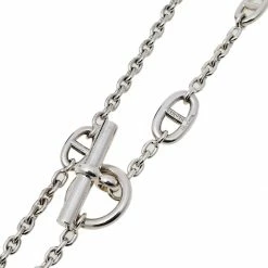 Hermes Hermès Sterling Silver Farandole Long Toggle Necklace For Women -Deals Hermes Store luxury women hermes used accessories p479156 002