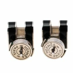 Hermes Hermès Pop H Black Lacquered Palladium Plated Stud Earrings For Women 11 Hermes Hermès Pop H Black Lacquered Palladium Plated Stud Earrings For Women -Deals Hermes Store luxury women hermes used accessories p479534 002