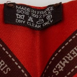 Hermes Orange & Brown Logo Ribbon Bolduc Silk Twilly For Women -Deals Hermes Store luxury women hermes used accessories p480366 004