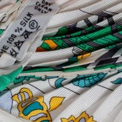 Hermes White Fantaisies Indiennes Printed Plisse Silk Scarf For Women -Deals Hermes Store luxury women hermes used accessories p481626 007