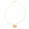 Hermes Hermès Gold Plated Lacquer Isatis Pendant Necklace For Women