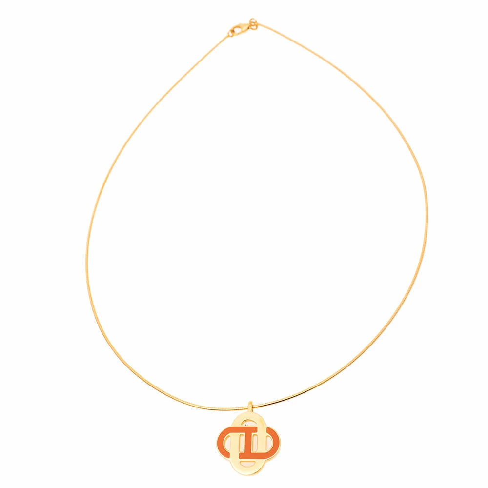 Hermes Hermès Gold Plated Lacquer Isatis Pendant Necklace For Women 3 Hermes Hermès Gold Plated Lacquer Isatis Pendant Necklace For Women
